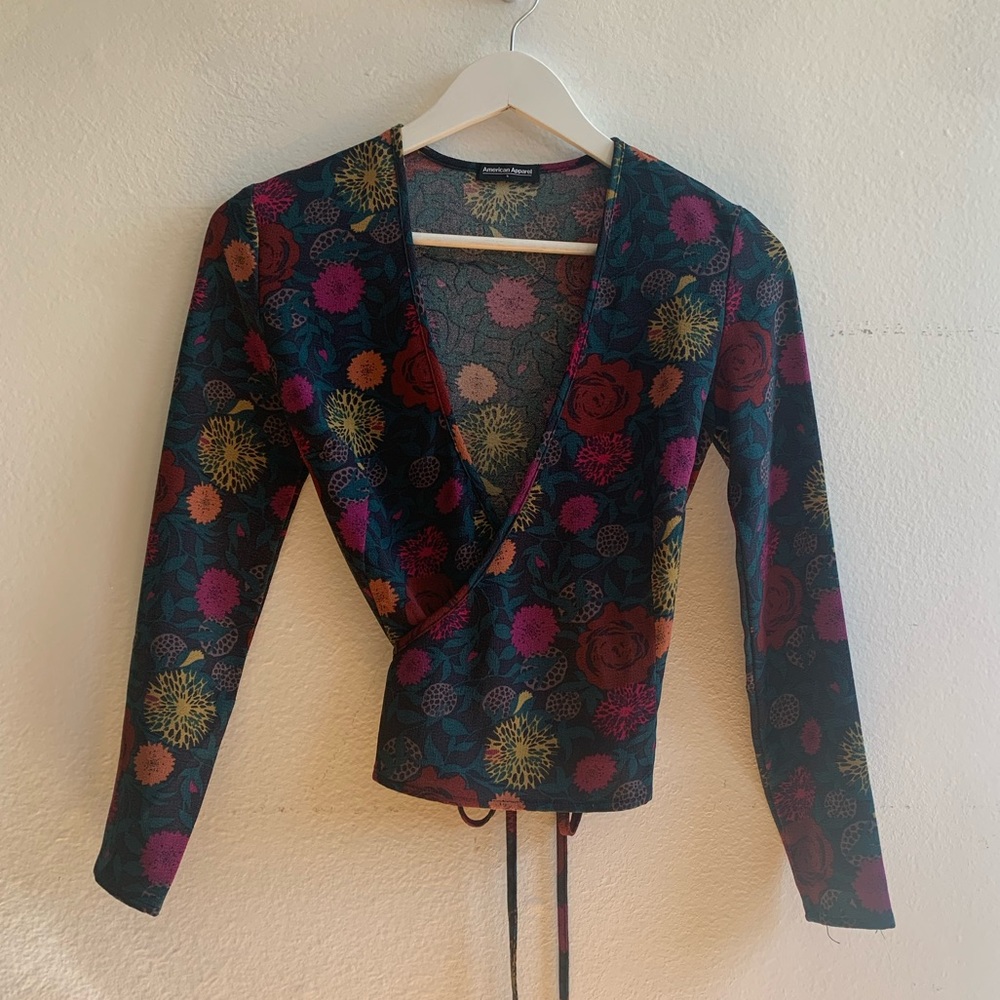 American Apparel Wrap Blouse